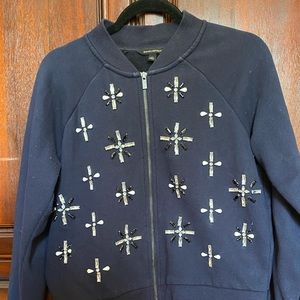 Banana Republic Jeweled Zip Sweatshirt